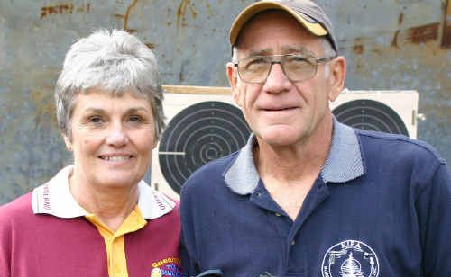Emerald Pistol Club shooting duo Ken and Sandra Green make their presence felt at the zone championships in Rockhampton last weekend. Emerald Pistol Club shooting duo Ken and Sandra Green make their presence felt at the zone championships in Rockhampton last weekend.